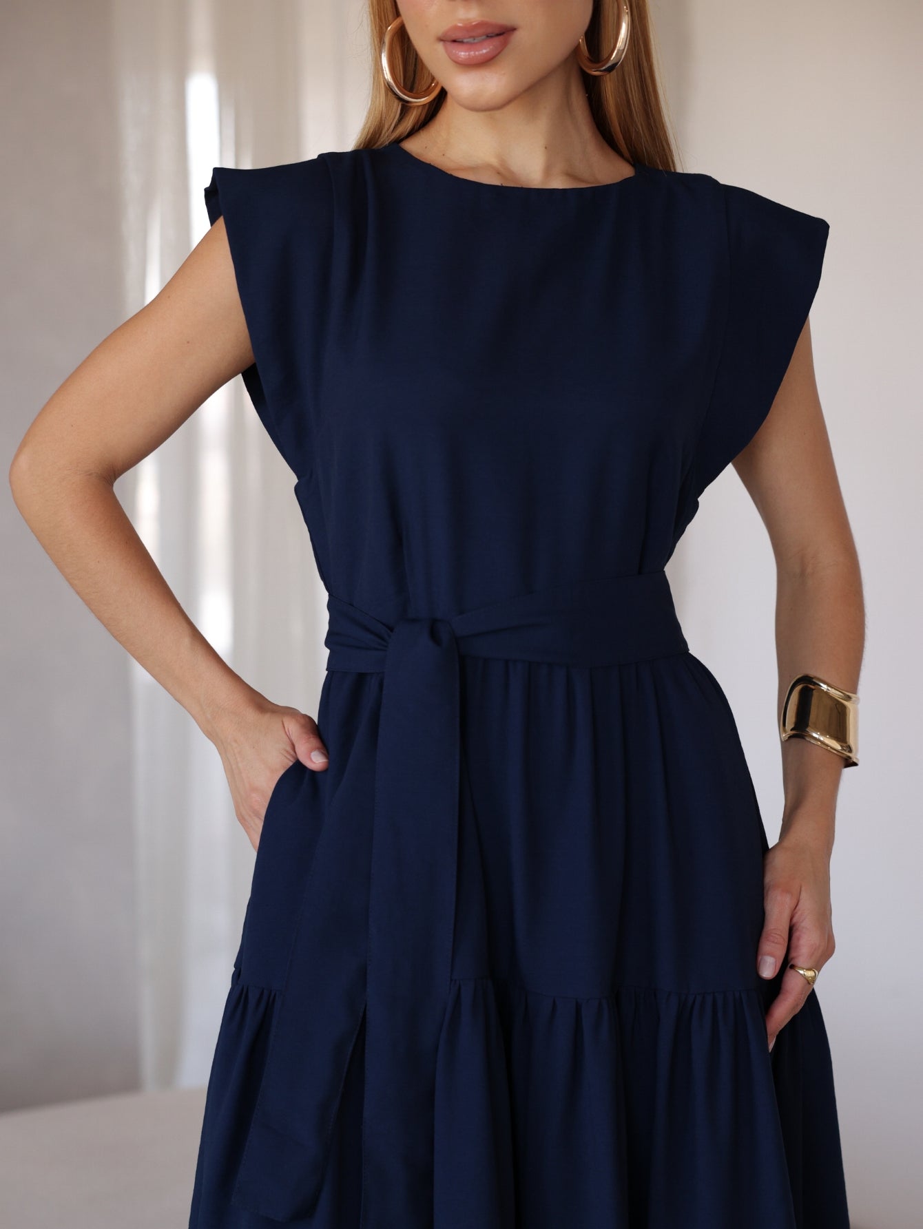 Vestido Midi Alfaiataria Manga Muscle Tee Brenda