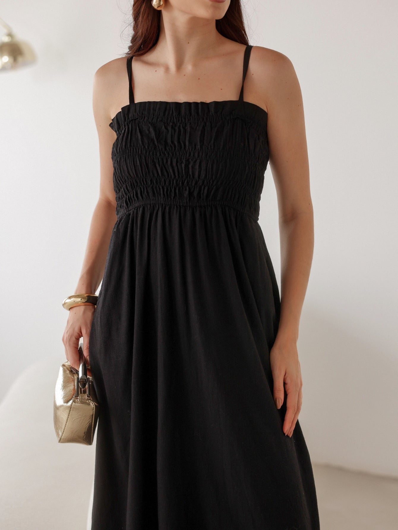 Vestido Longo Busto Elastex Linho Ariel