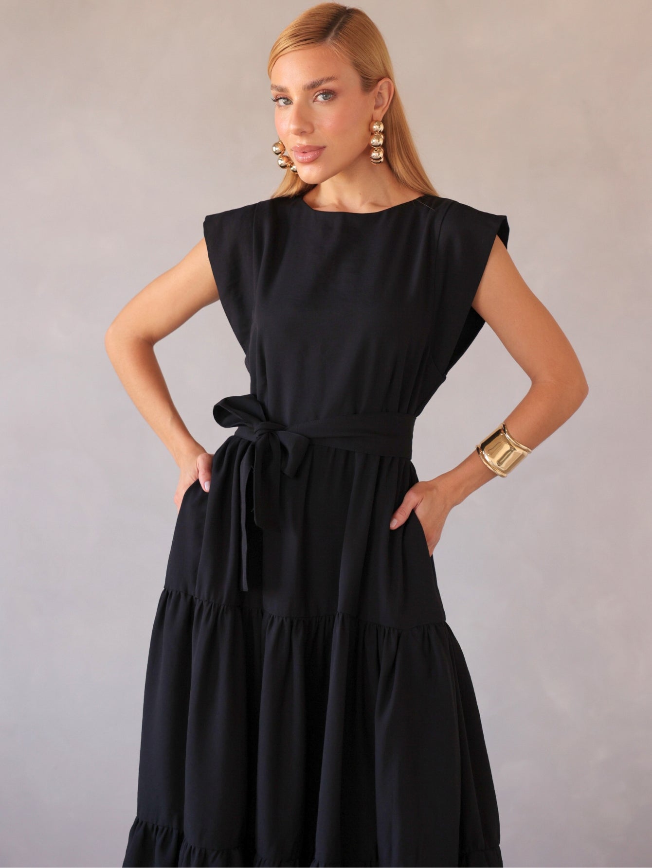 Vestido Midi Alfaiataria Manga Muscle Tee Brenda