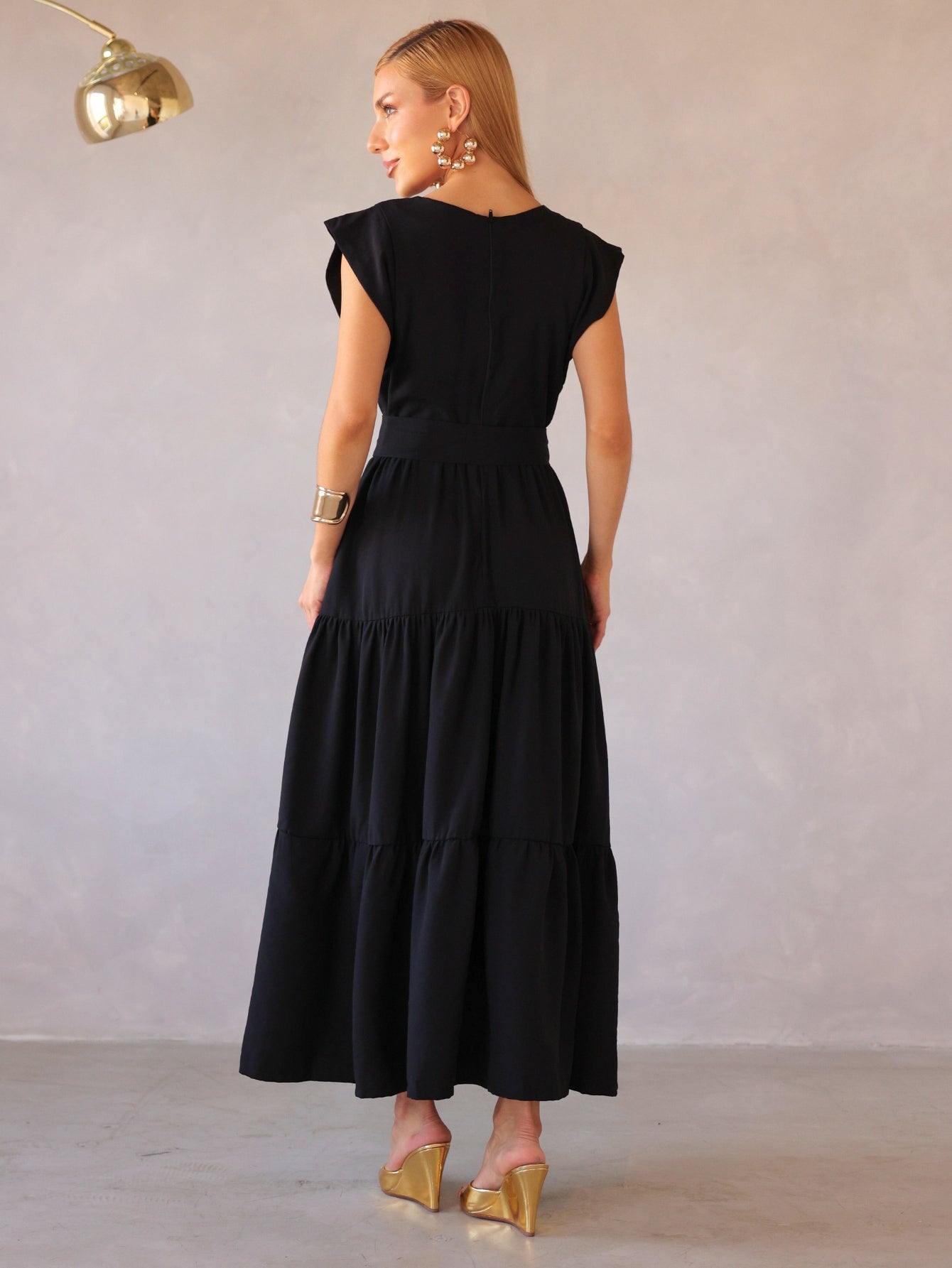 Vestido Midi Alfaiataria Manga Muscle Tee Brenda