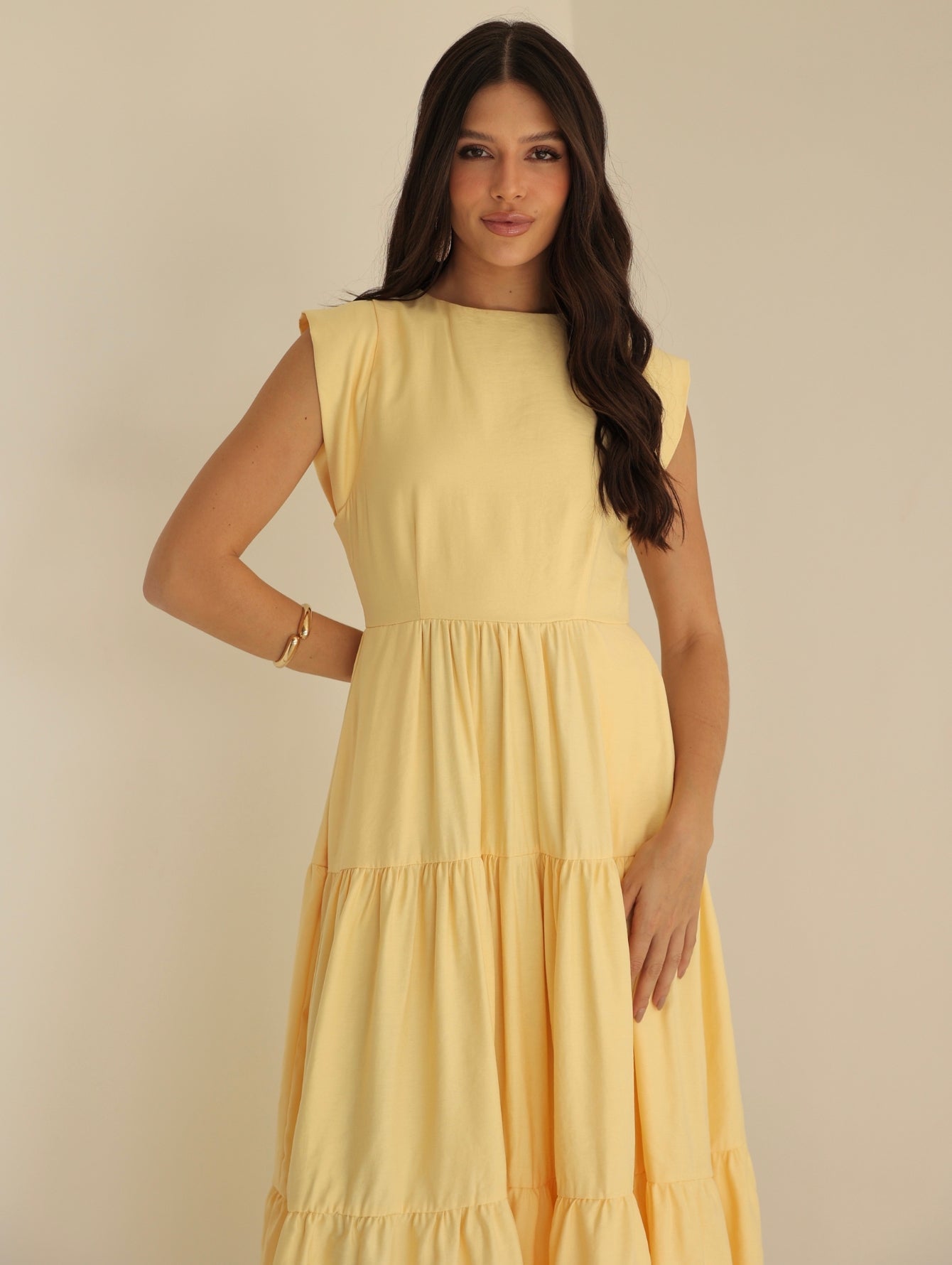 Vestido Midi Alfaiataria Manga Muscle Tee Brenda