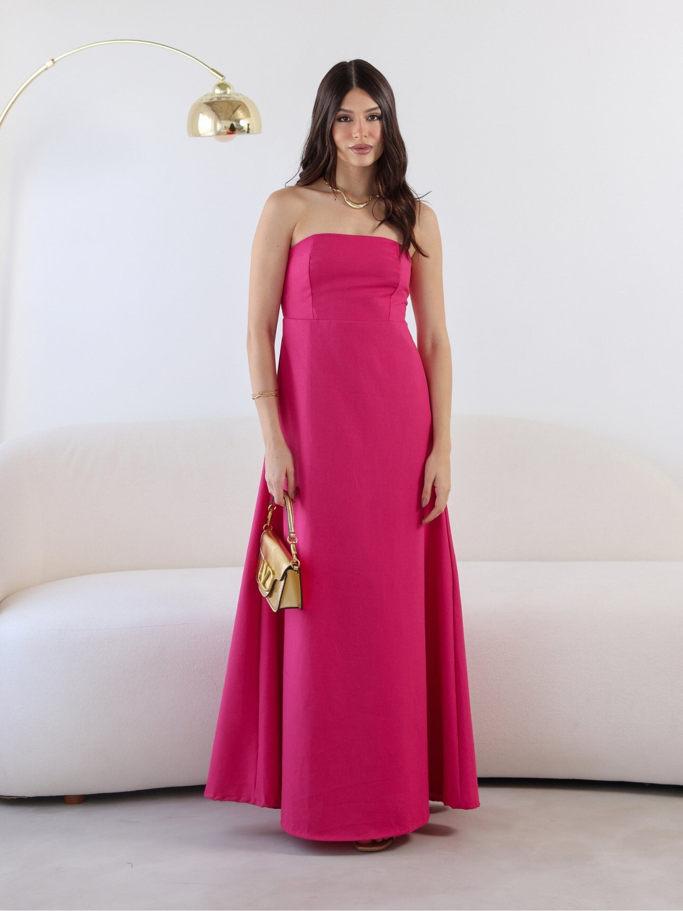 Vestido Longo de Linho Tomara que Caia Mayara
