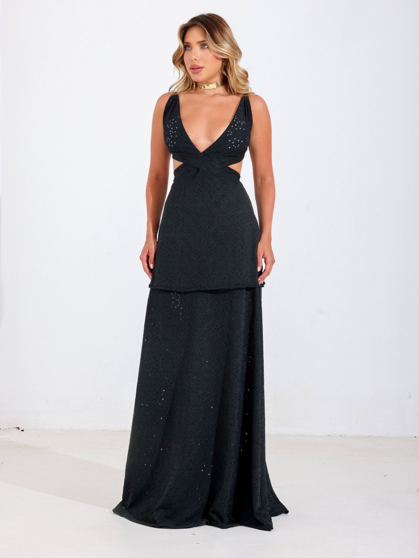 Vestido Longo Feminino Mônaco em Malha Laise