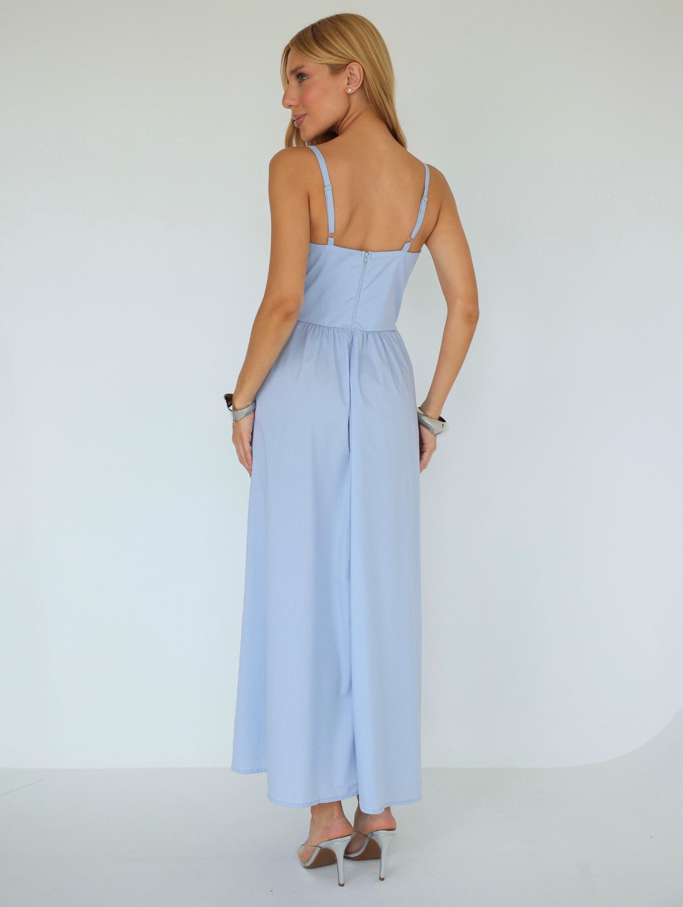Vestido Midi Tricoline com bolso Samanta