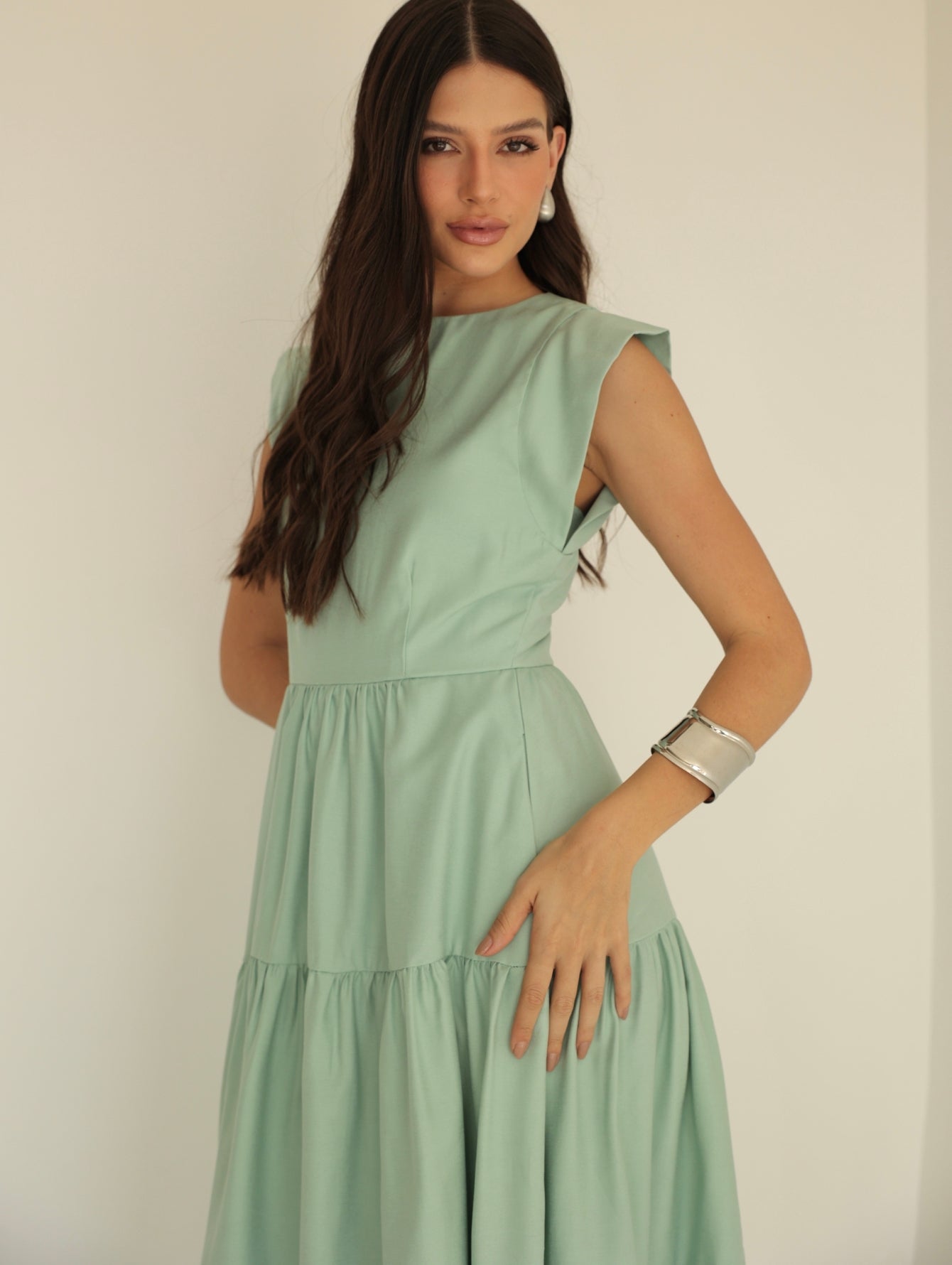 Vestido Midi Alfaiataria Manga Muscle Tee Brenda