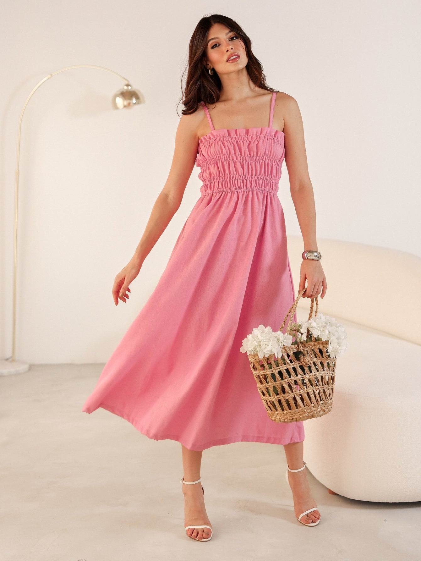 Vestido Longo Busto Elastex Linho Ariel
