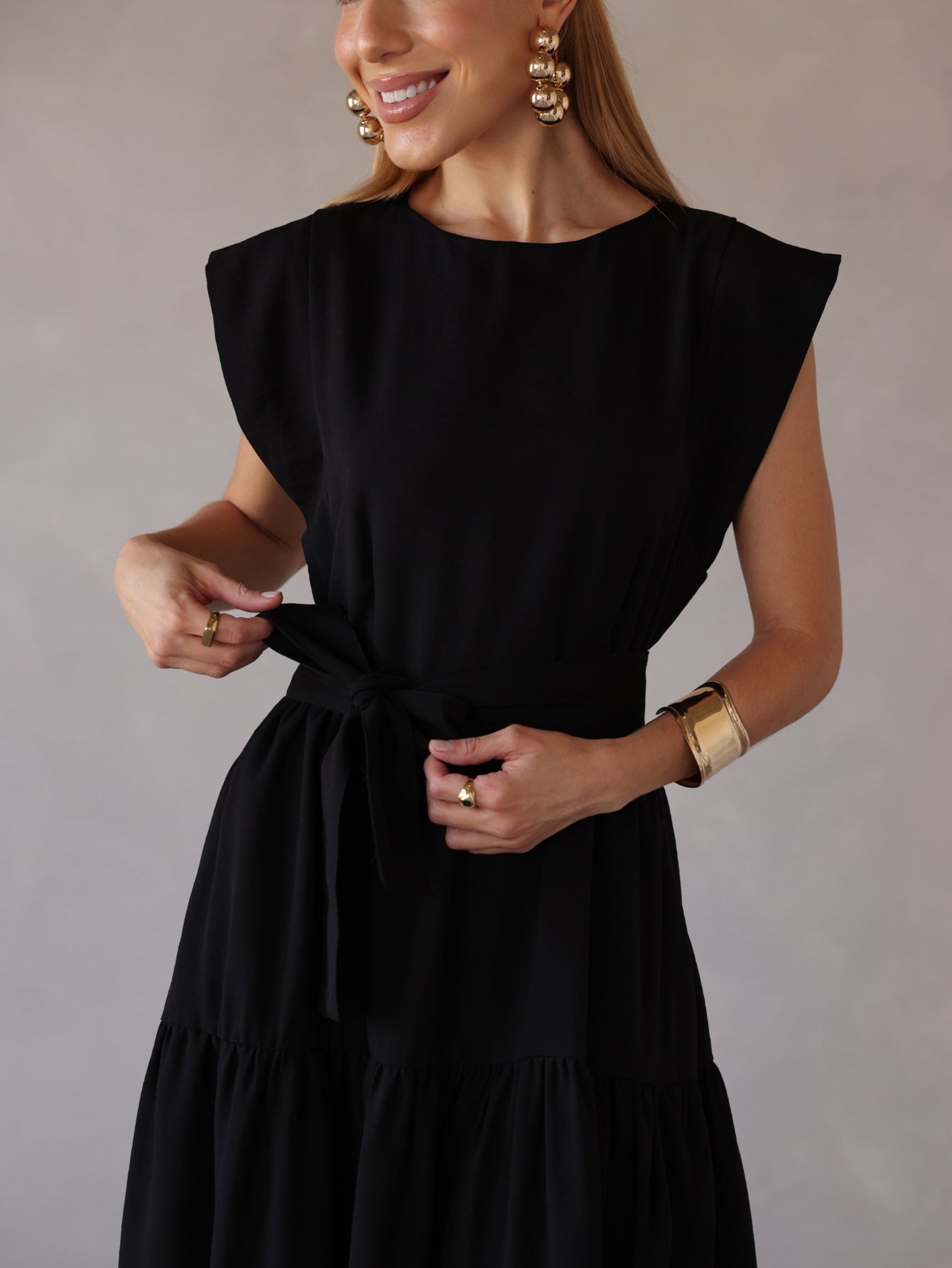 Vestido Midi Alfaiataria Manga Muscle Tee Brenda