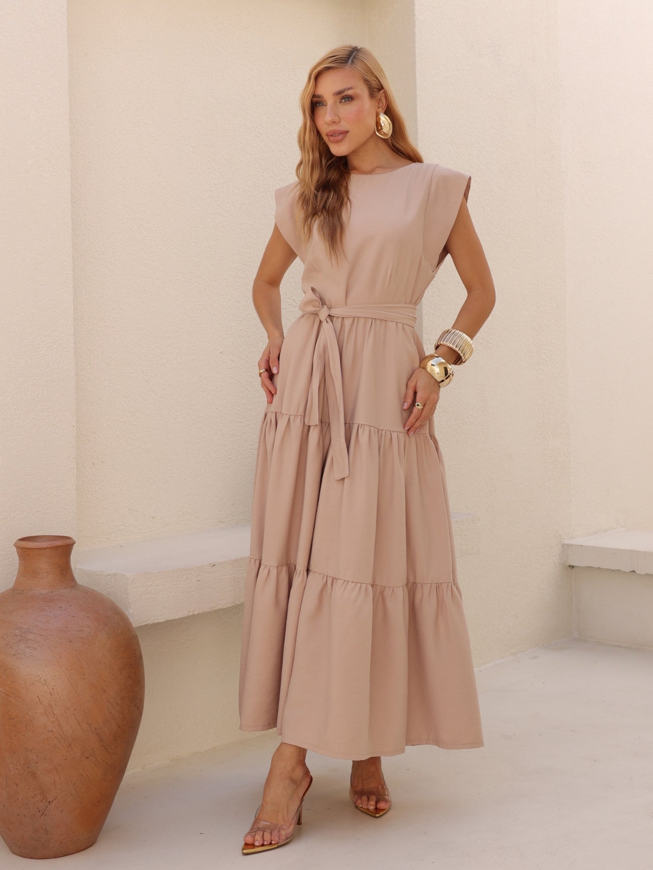 Vestido Midi Alfaiataria Manga Muscle Tee Brenda
