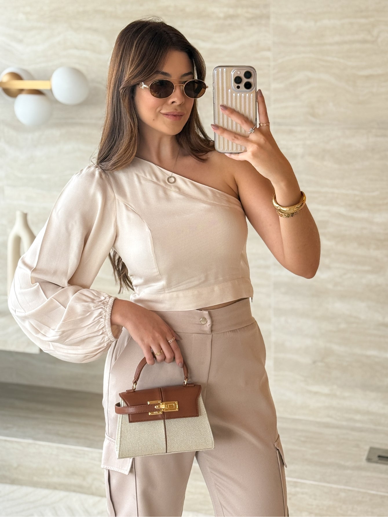 Cropped Manga longa Alfaiataria Maria Luiza