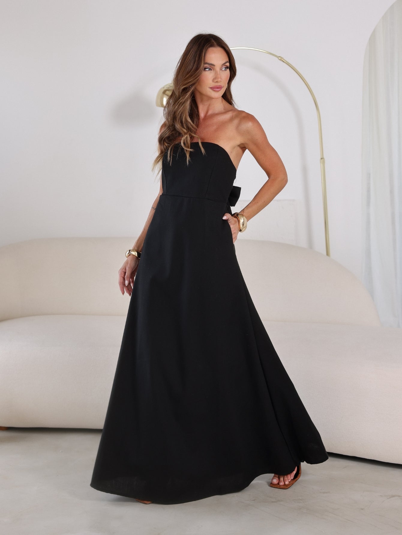 Vestido Longo de Linho Tomara que Caia Mayara