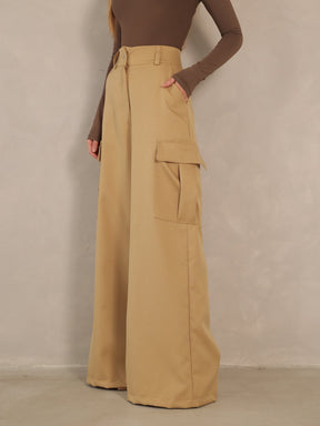 Calça Cargo Pantalona Alfaiataria  Raquel