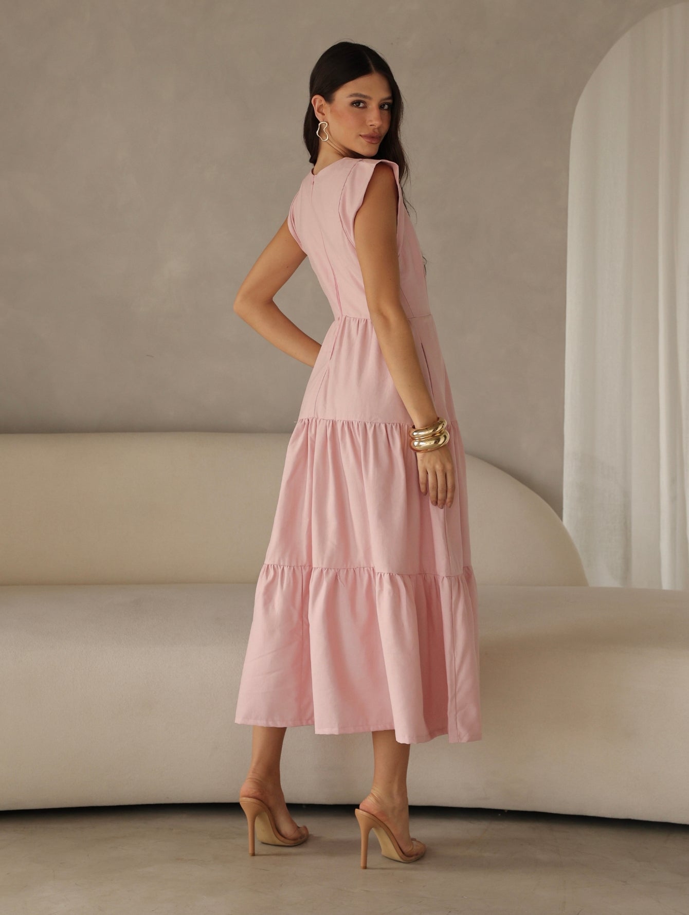 Vestido Midi Alfaiataria Manga Muscle Tee Brenda