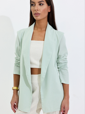 Blazer Basico Acinturado Linho Camila