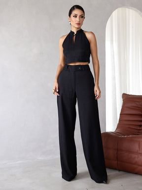 Conjunto Clarice - Alfaiataria Wide Leg e Blusa Recorte