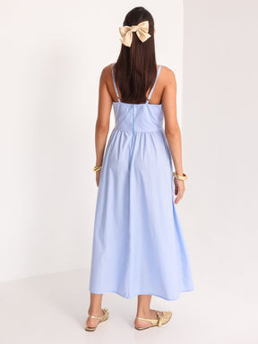 Vestido Midi Tricoline com bolso Samanta