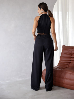 Conjunto Clarice - Alfaiataria Wide Leg e Blusa Recorte