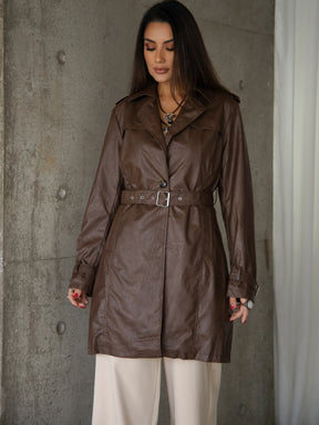 Sobretudo Couro Jersey