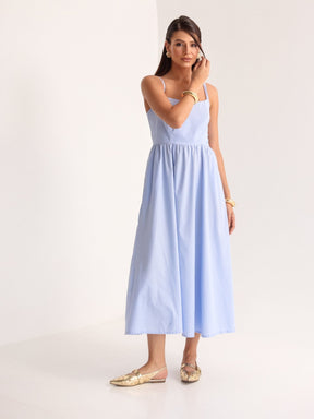 Vestido Midi Tricoline com bolso Samanta
