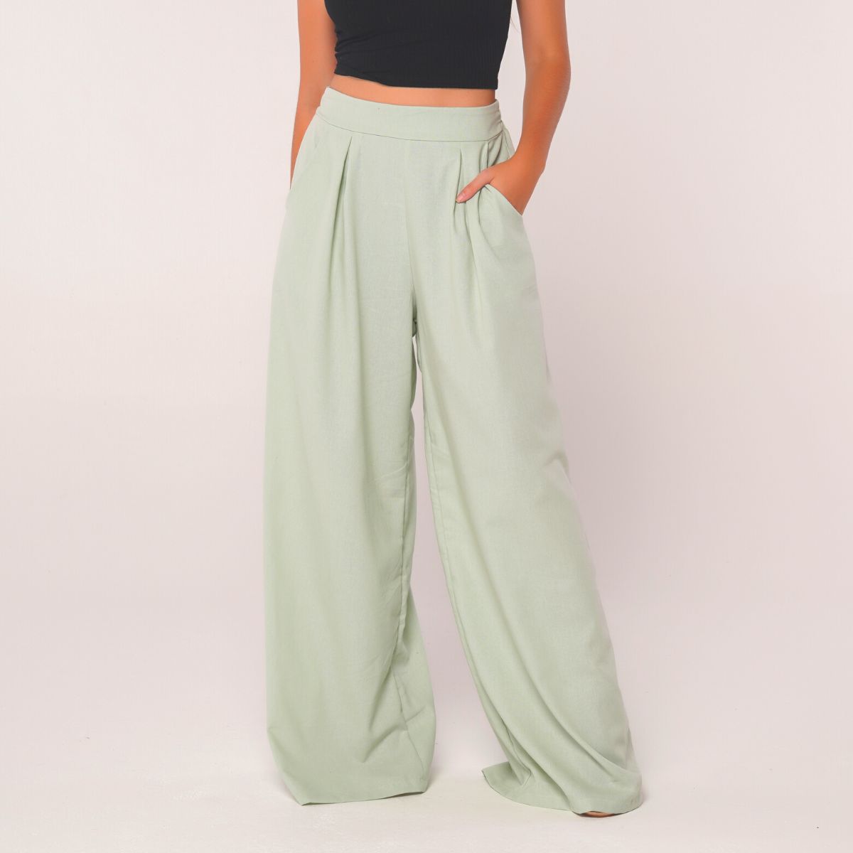 Calça Pantalona Fluida Comfy com Elástico e Bolso Lateral Maite