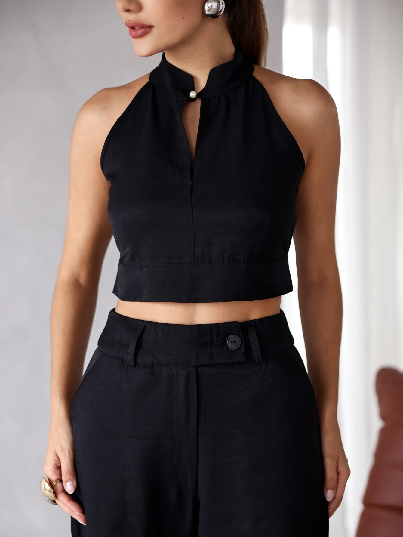 Conjunto Clarice - Alfaiataria Wide Leg e Blusa Recorte