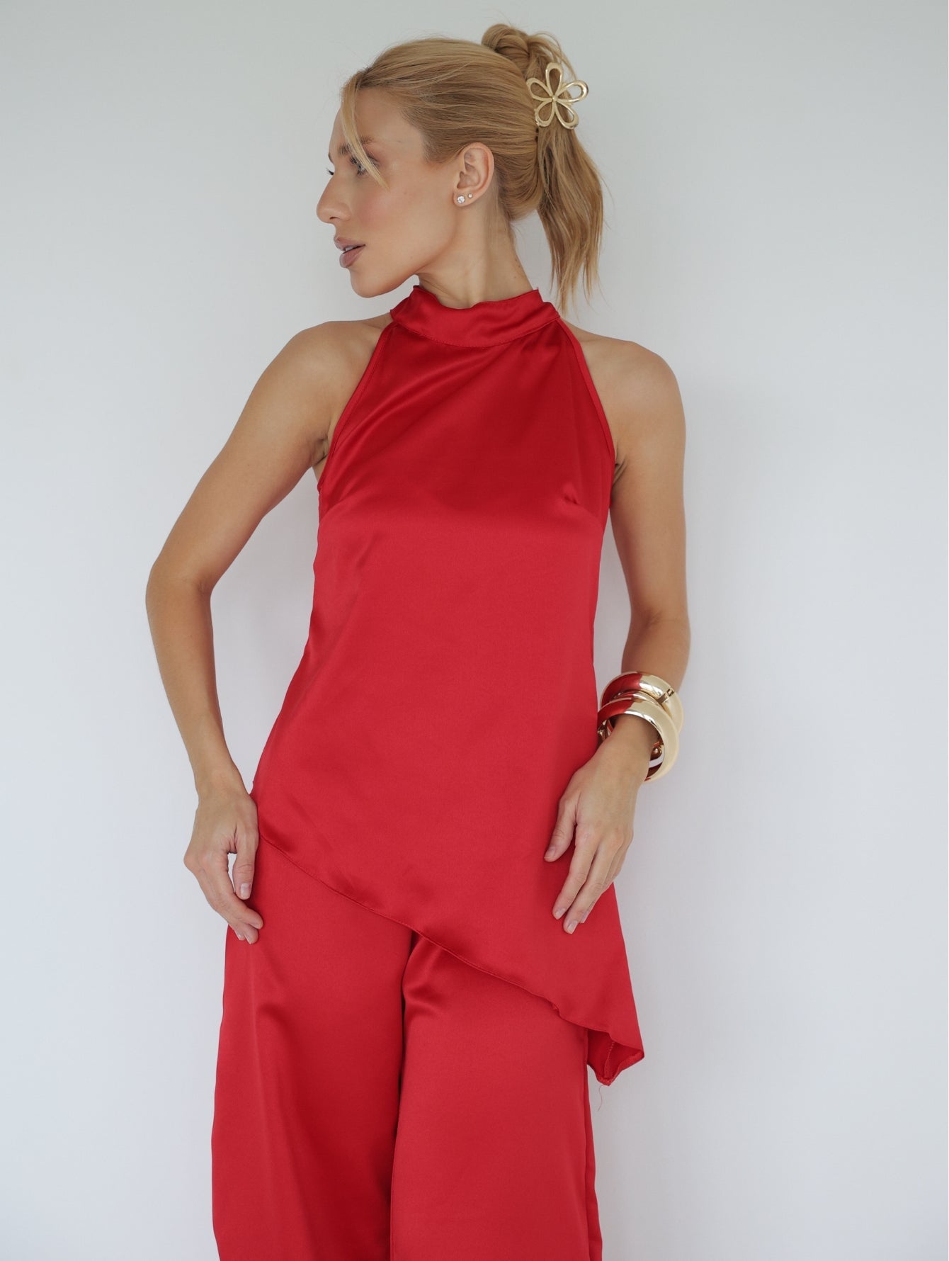 Conjunto Cetim Pantalona e Regata Festa Atena