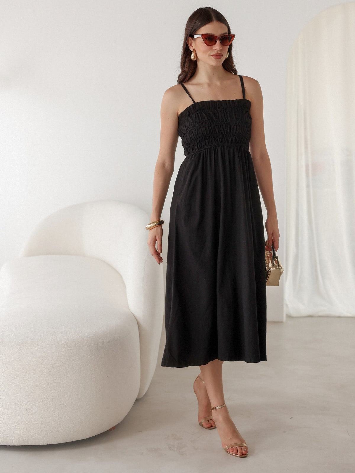 Vestido Longo Busto Elastex Linho Ariel