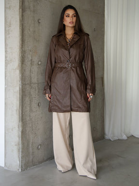 Sobretudo Couro Jersey