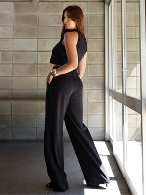 Conjunto Clarice - Alfaiataria Wide Leg e Blusa Recorte
