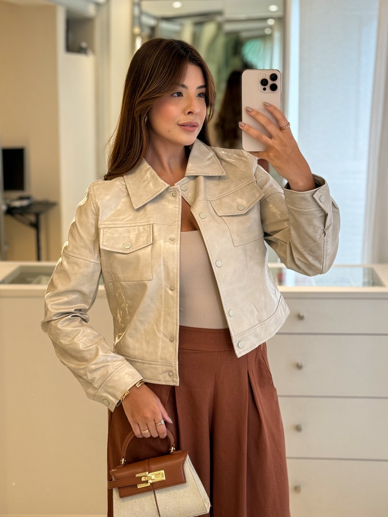 Jaqueta Couro envernizado Brilhoso Georgia