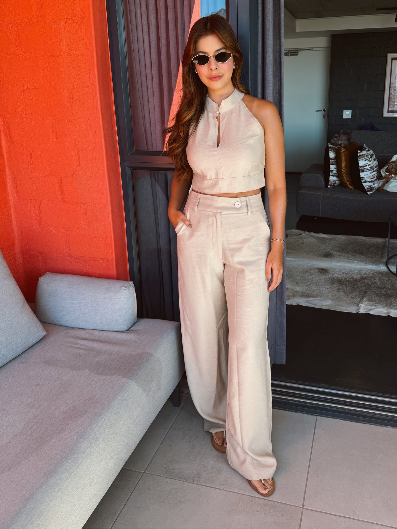 Conjunto Clarice - Alfaiataria Wide Leg e Blusa Recorte