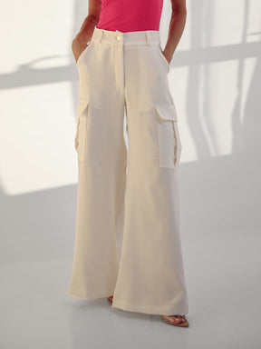 Calça Cargo Pantalona Alfaiataria  Raquel