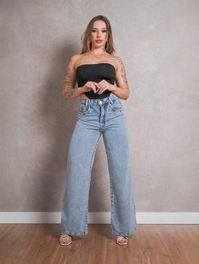 Calça Jeans Feminina Wide Leg