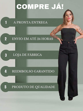 Calça Jeans Feminina Wide Leg