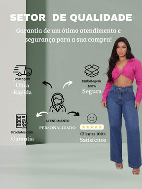 Calça Jeans Feminina Wide Leg