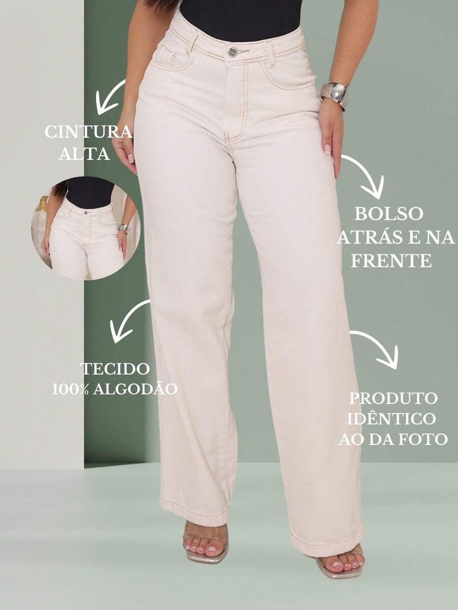 Calça Jeans Feminina Wide Leg