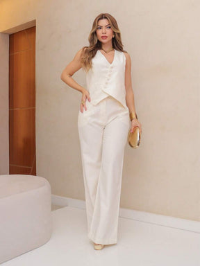 Conjunto feminina  ajuste regular Tecido de Marrant