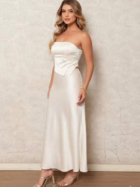 Conjunto feminina Top e saia luxo em Cetim  TECIDO CETIM