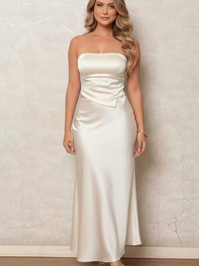 Conjunto feminina Top e saia luxo em Cetim  TECIDO CETIM