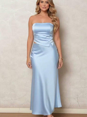 Conjunto feminina Top e saia luxo em Cetim  TECIDO CETIM