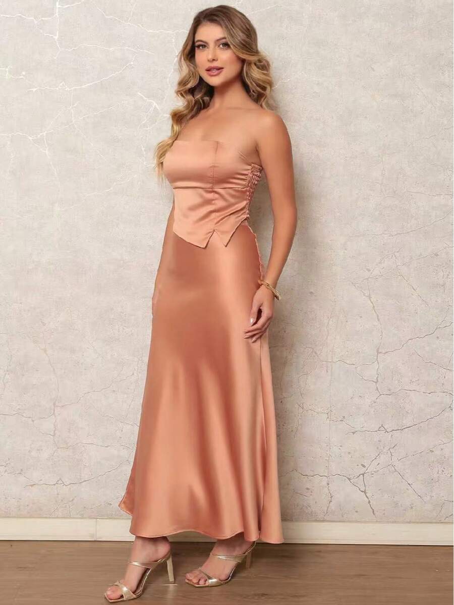 Conjunto feminina Top e saia luxo em Cetim  TECIDO CETIM