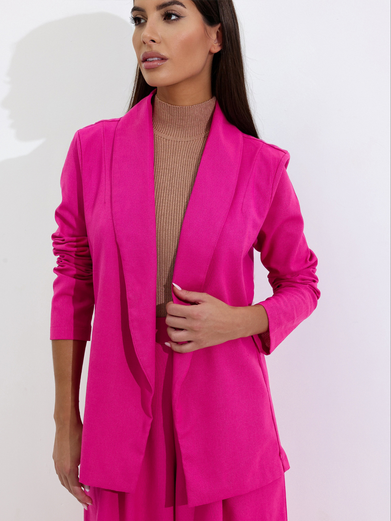 Blazer Basico Acinturado Linho Camila