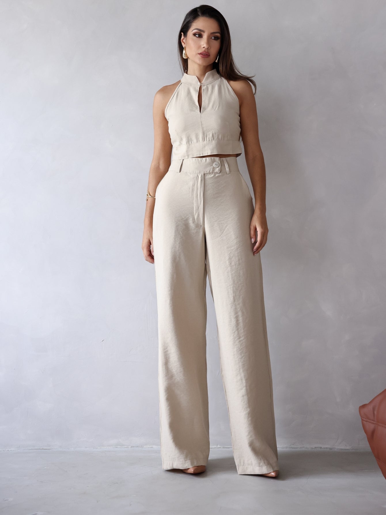 Conjunto Clarice - Alfaiataria Wide Leg e Blusa Recorte