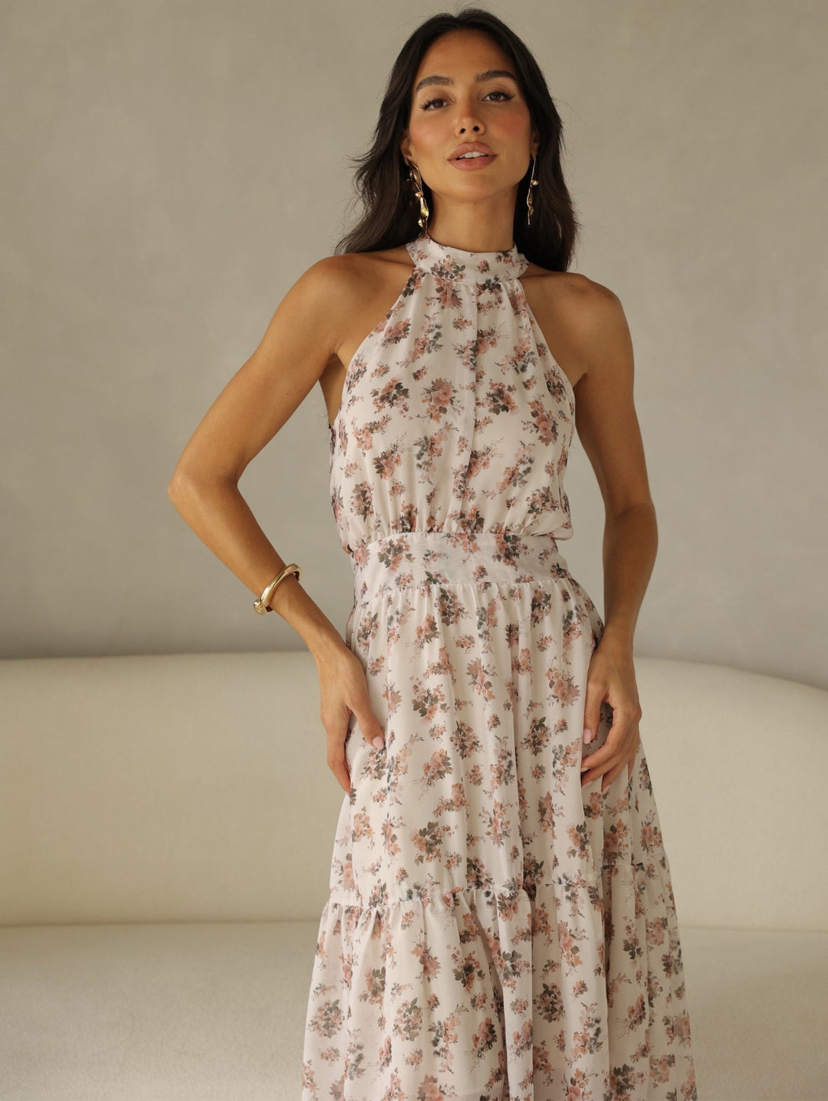 Vestido Longo  Estampado Chifon Michelle