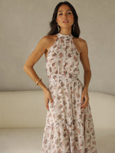 Vestido Longo  Estampado Chifon Michelle