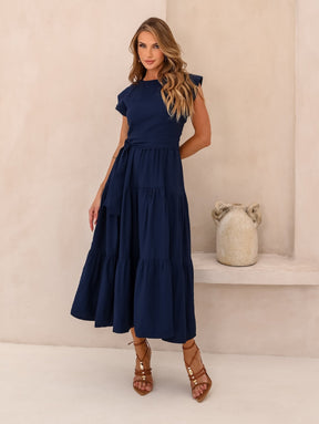 Vestido Midi Alfaiataria Manga Muscle Tee Brenda