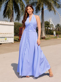 Vestido longo Frente Unica Lastex Vitória