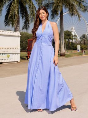 Vestido longo Frente Unica Lastex Vitória