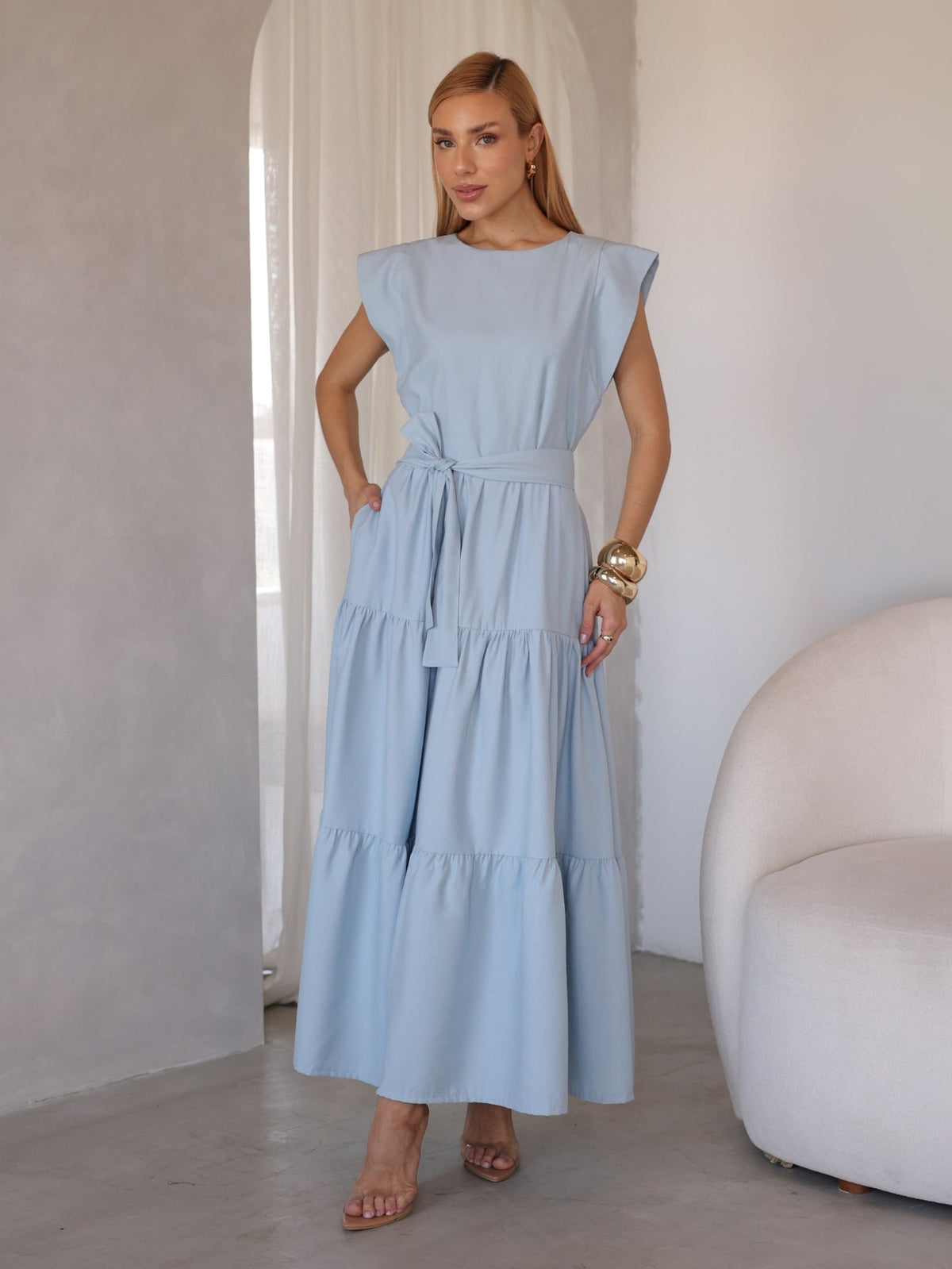 Vestido Midi Alfaiataria Manga Muscle Tee Brenda