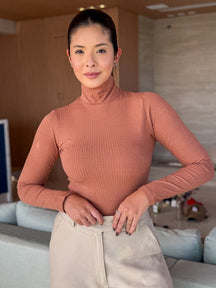 Blusa Canelada Manga Longa viscose