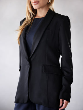 Blazer estruturado Alfaiataria Forrado com Botão - Cristal